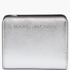 NWT Marc Jacobs Metallic Leather Mini Bifold Wallet